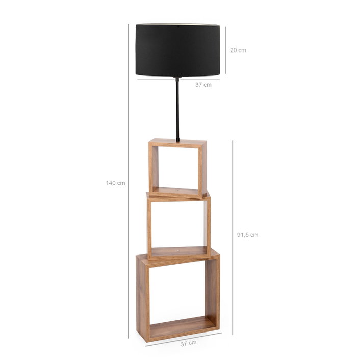 Opviq AYD - 2901 Lámpara de Pie de Madera Negra